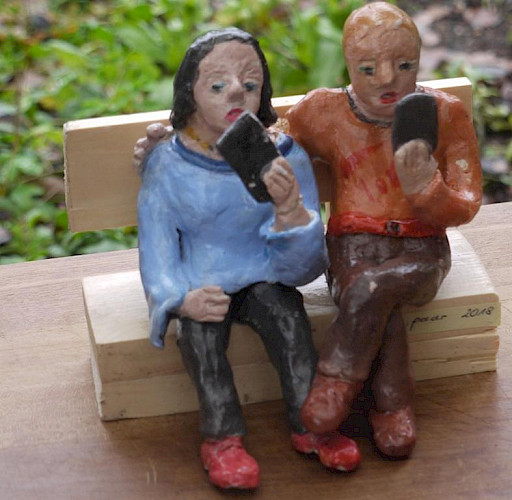 Ton, Aquarellfarben, Klarlack, 18 cm x 18 cm x 15 cm (bth)